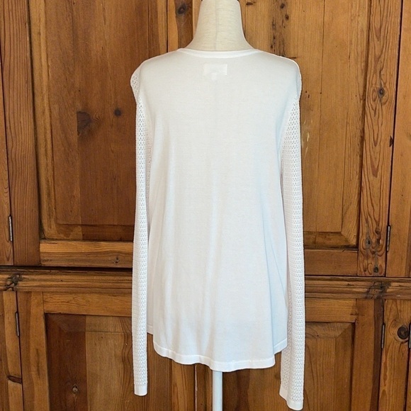 LOU & GREY White long Sleeve open knit 💯 Cotton Sweater Sz. MD - Picture 8 of 16